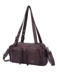 Multi-Pocket Bowling Shoulder Bag with Detachable Crossbody Strap