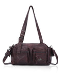 Multi-Pocket Bowling Shoulder Bag with Detachable Crossbody Strap