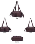 Multi-Pocket Bowling Shoulder Bag with Detachable Crossbody Strap