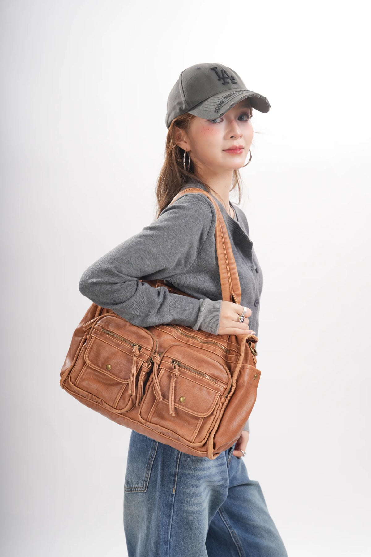 Work Handbag Backpack - PU Leather Laptop Bag for Women