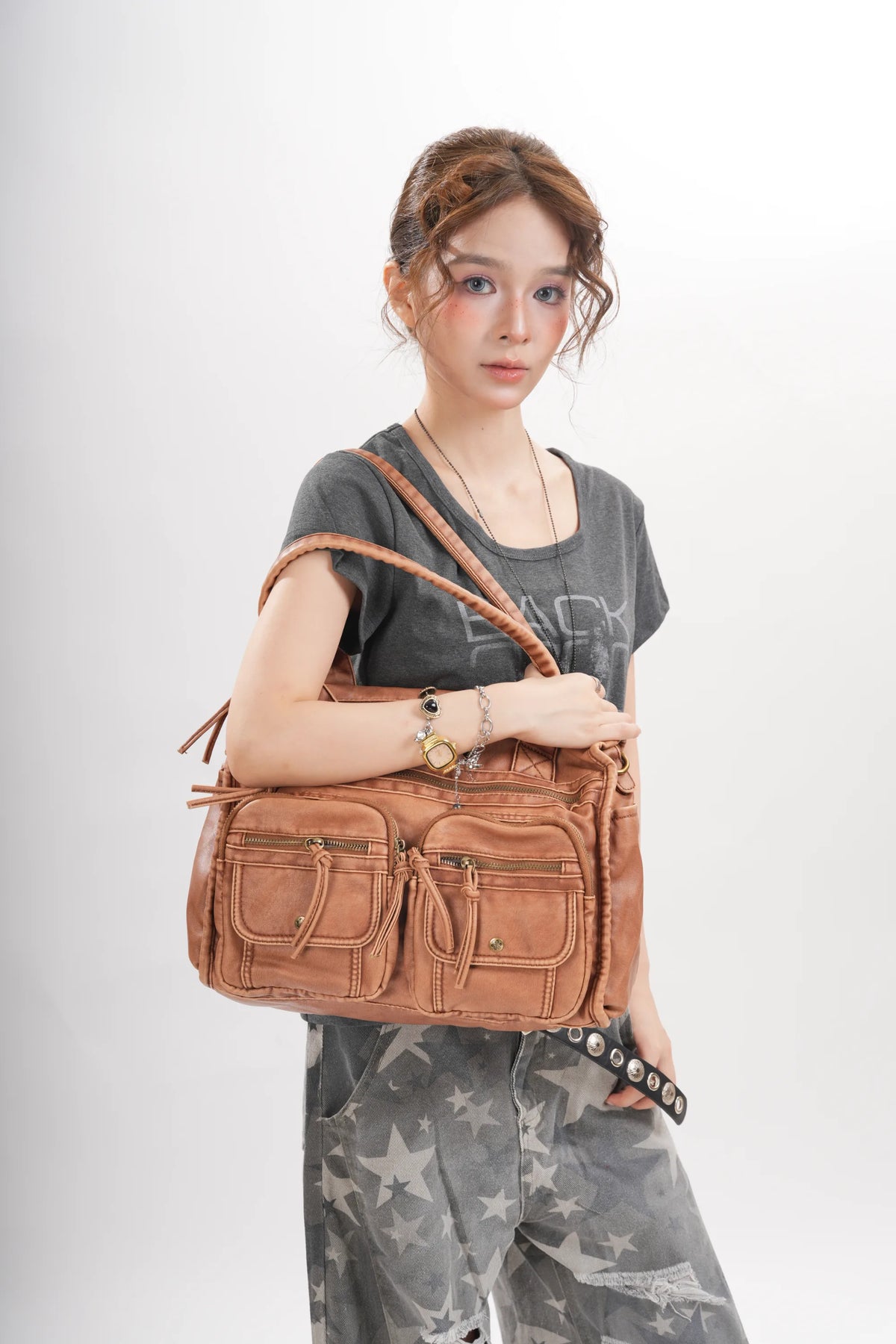 Work Handbag Backpack - PU Leather Laptop Bag for Women