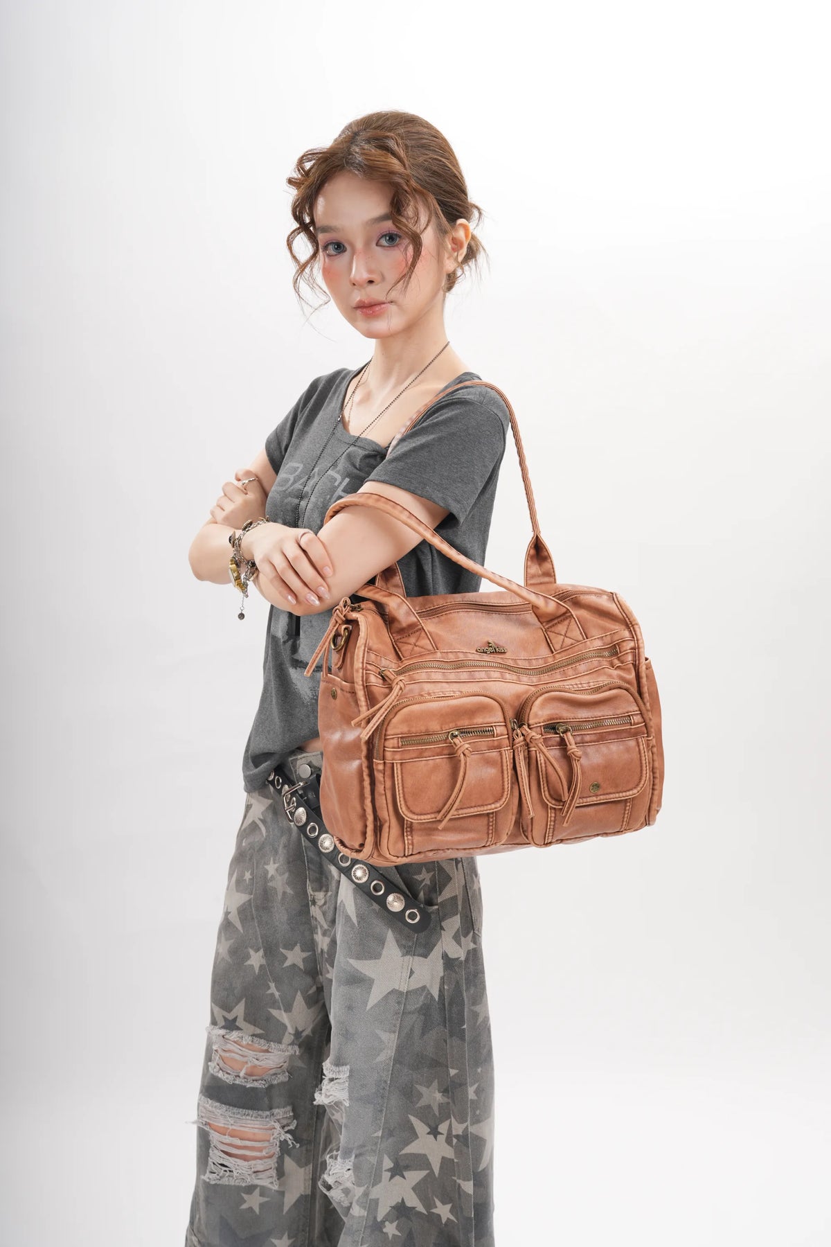 Work Handbag Backpack - PU Leather Laptop Bag for Women
