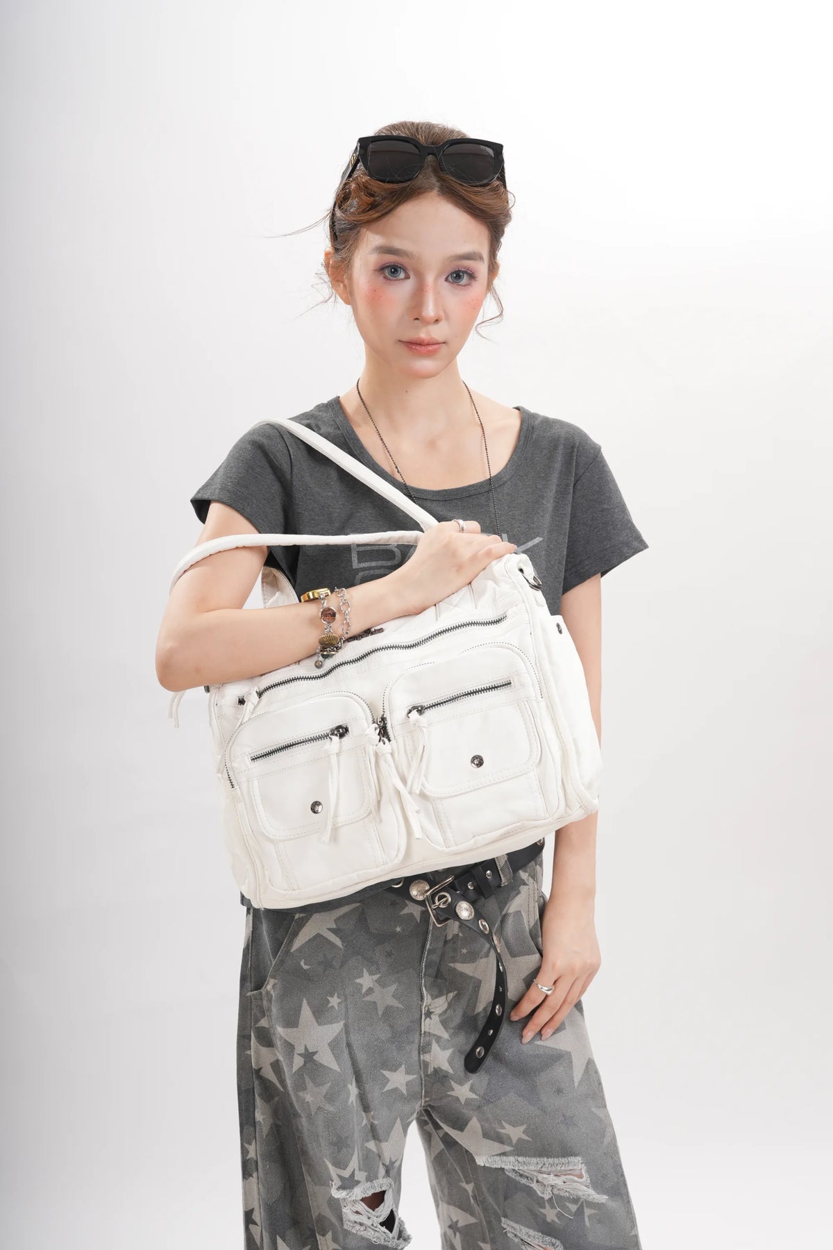 Work Handbag Backpack - PU Leather Laptop Bag for Women