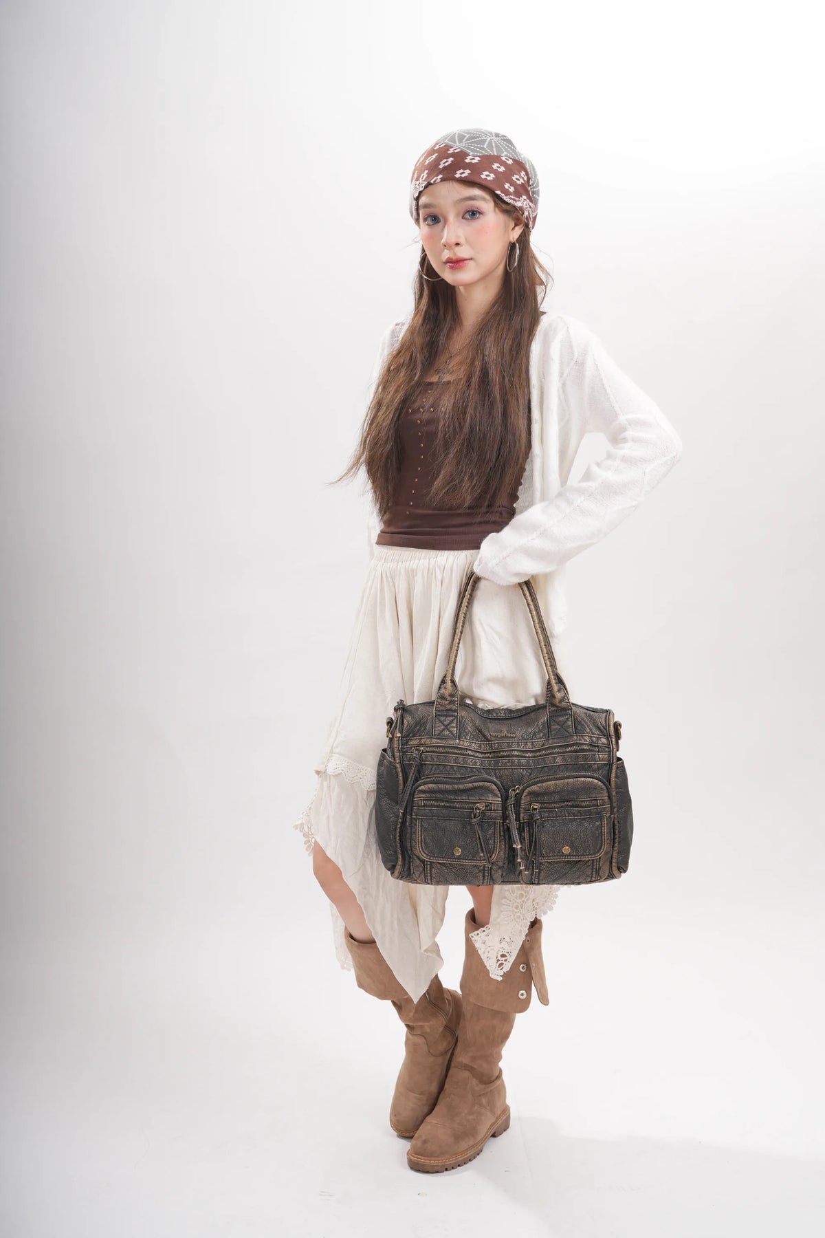 Work Handbag Backpack - PU Leather Laptop Bag for Women