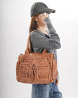Work Handbag Backpack - PU Leather Laptop Bag for Women