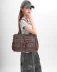 Work Handbag Backpack - PU Leather Laptop Bag for Women
