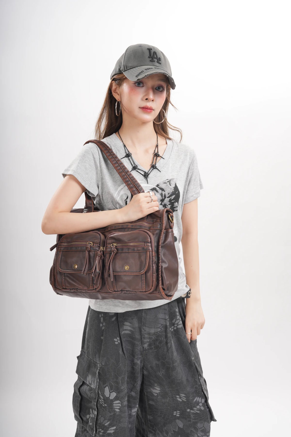 Work Handbag Backpack - PU Leather Laptop Bag for Women