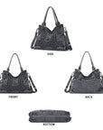 Vintage Denim Rivet Large Capacity Tote Shoulder Bag