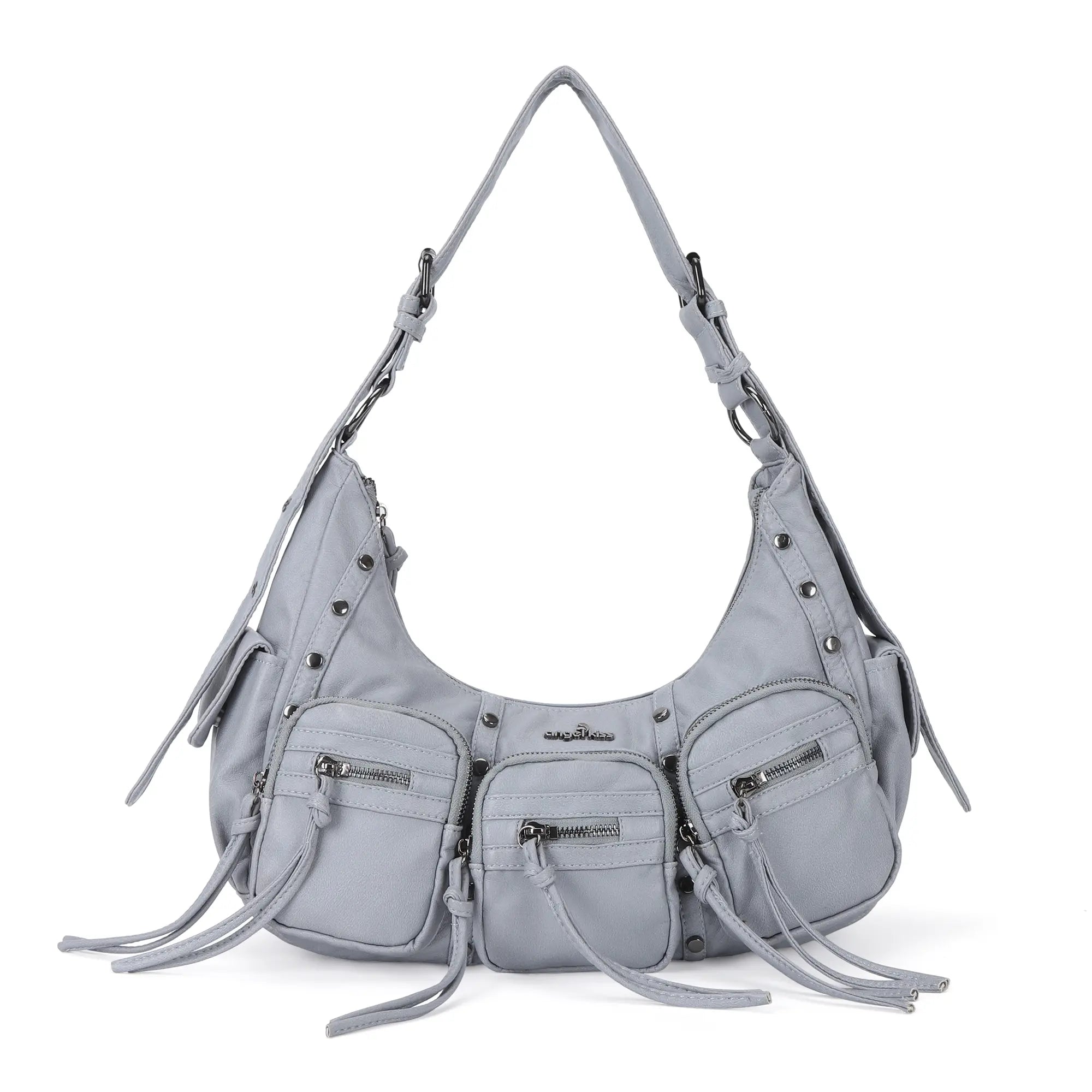 Trendy Washed Burgundy Shoulder Bag – Tassel Accent Women’s Hobo Vintage Style Purse