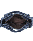 Washed Blue Denim Shoulder Bag - Angelkiss  handbag
