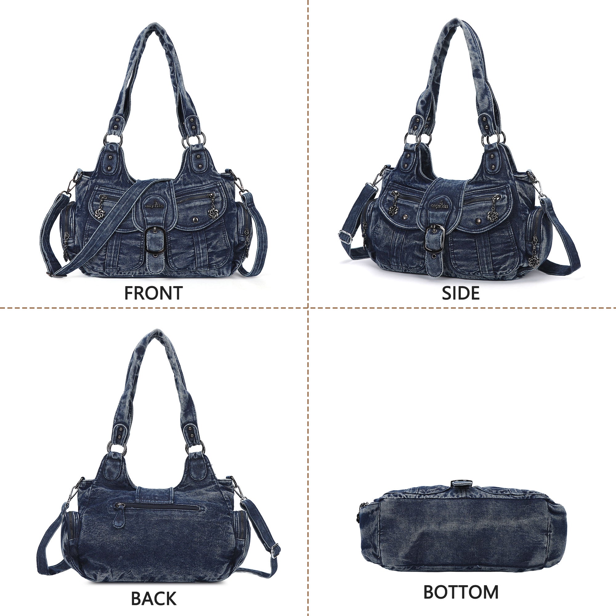 GIRL★ Iconic Denim Handbag M-ioi-M Quilted Denim Crossbody Bags for Women, Chain Strap