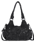 Women's Vintage Denim Multi-compartment High Capacity Hobo Bag | Angel Kiss Bag