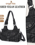 Women's Vintage Denim Multi-compartment High Capacity Hobo Bag | Angel Kiss Bag