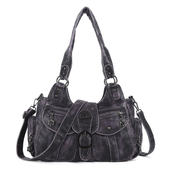 Vintage-Inspired Designer Women’s Shoulder Bag – Multi-Pocket, Functional, Adjustable Strap, Available in Multiple Colors