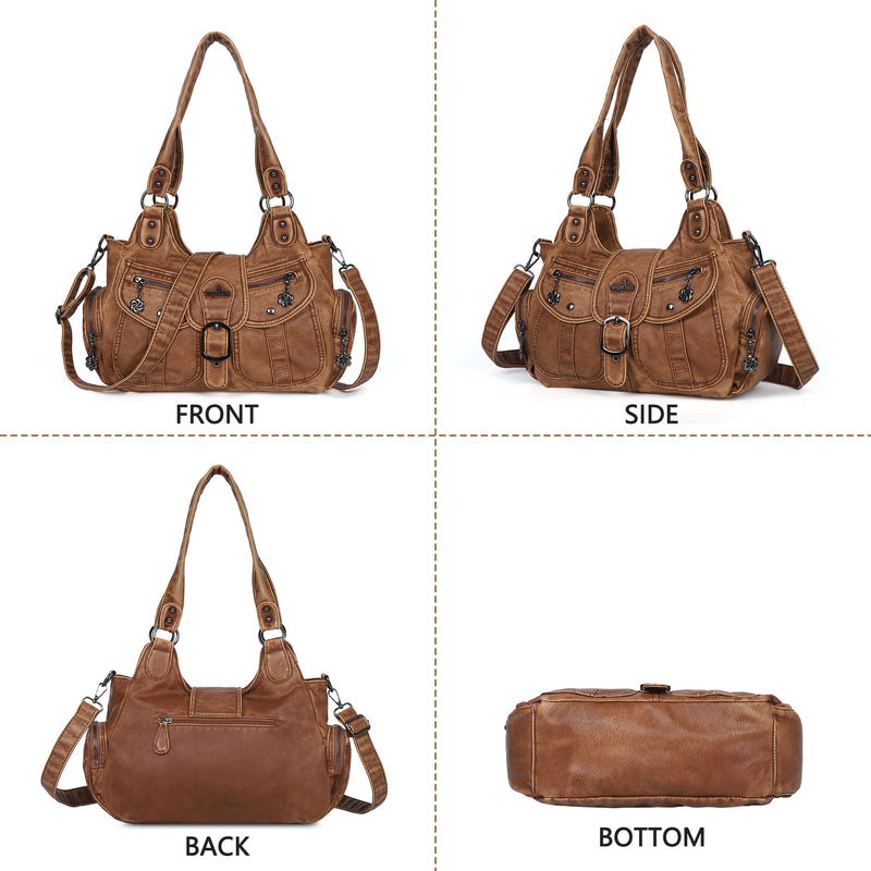 Women's retro fashion multi-compartment large capacity hobo bag | angel kiss bag
