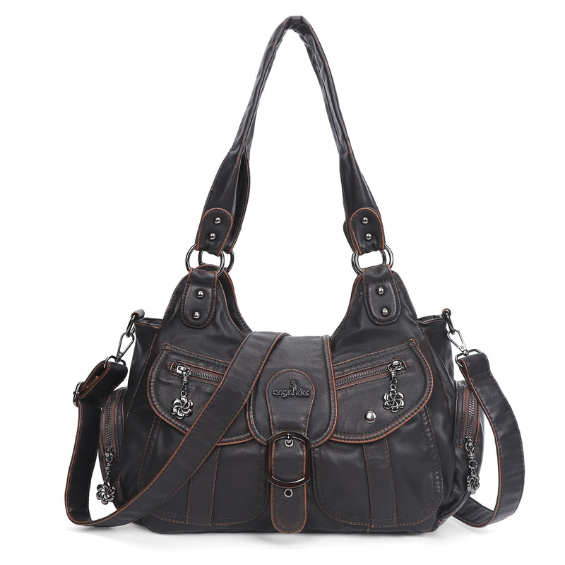 Women's retro fashion multi-compartment large capacity hobo bag | angel kiss bag