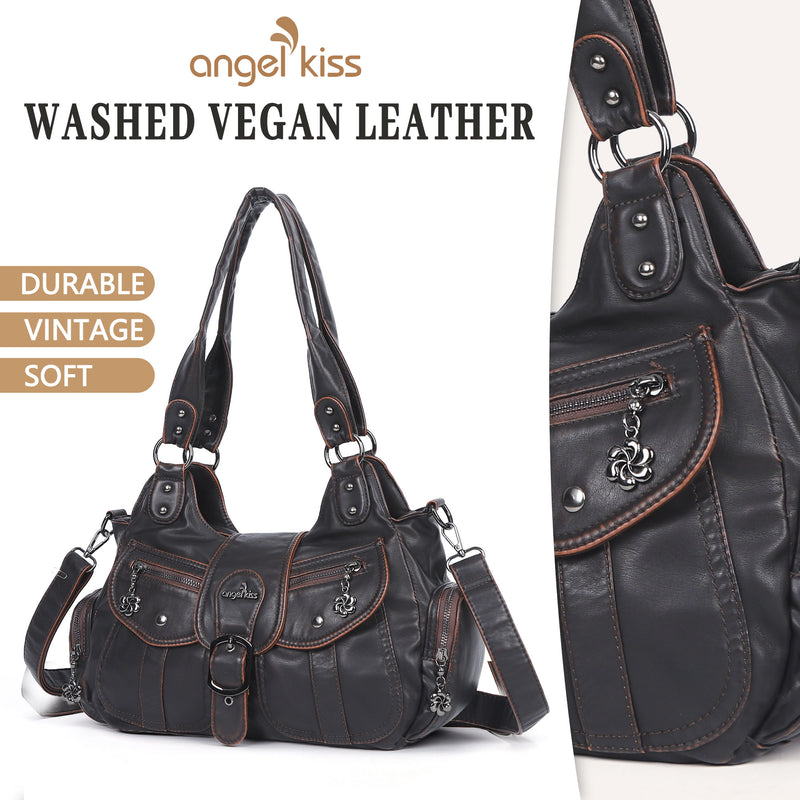 Women's retro fashion multi-compartment large capacity hobo bag | angel kiss bag
