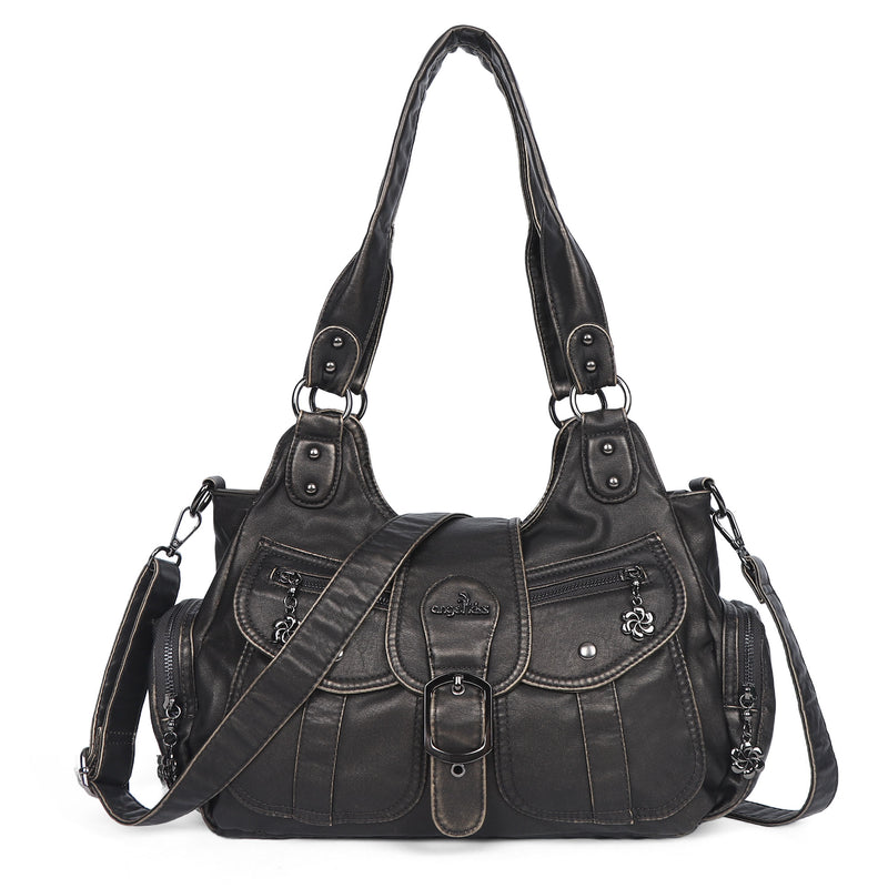 Women's retro fashion multi-compartment large capacity hobo bag | angel kiss bag