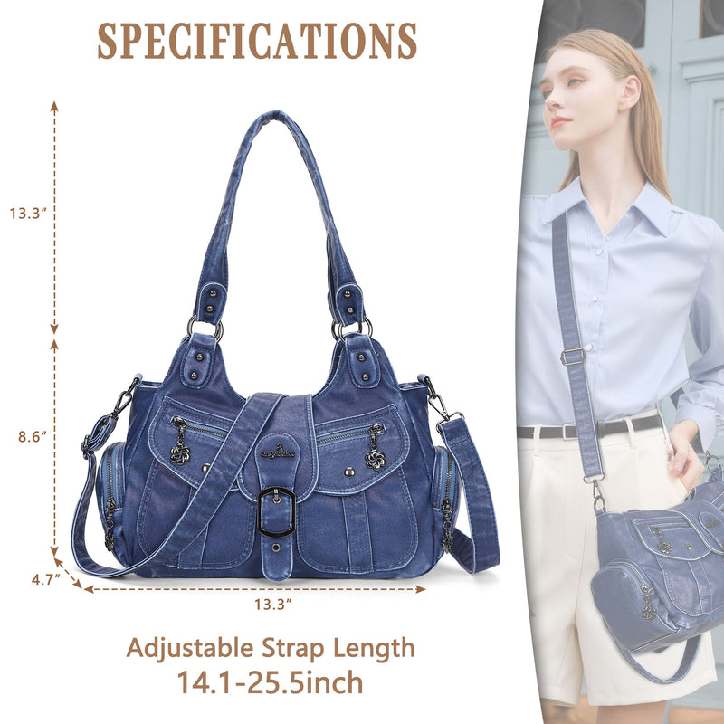 Women's retro fashion multi-compartment large capacity hobo bag | angel kiss bag