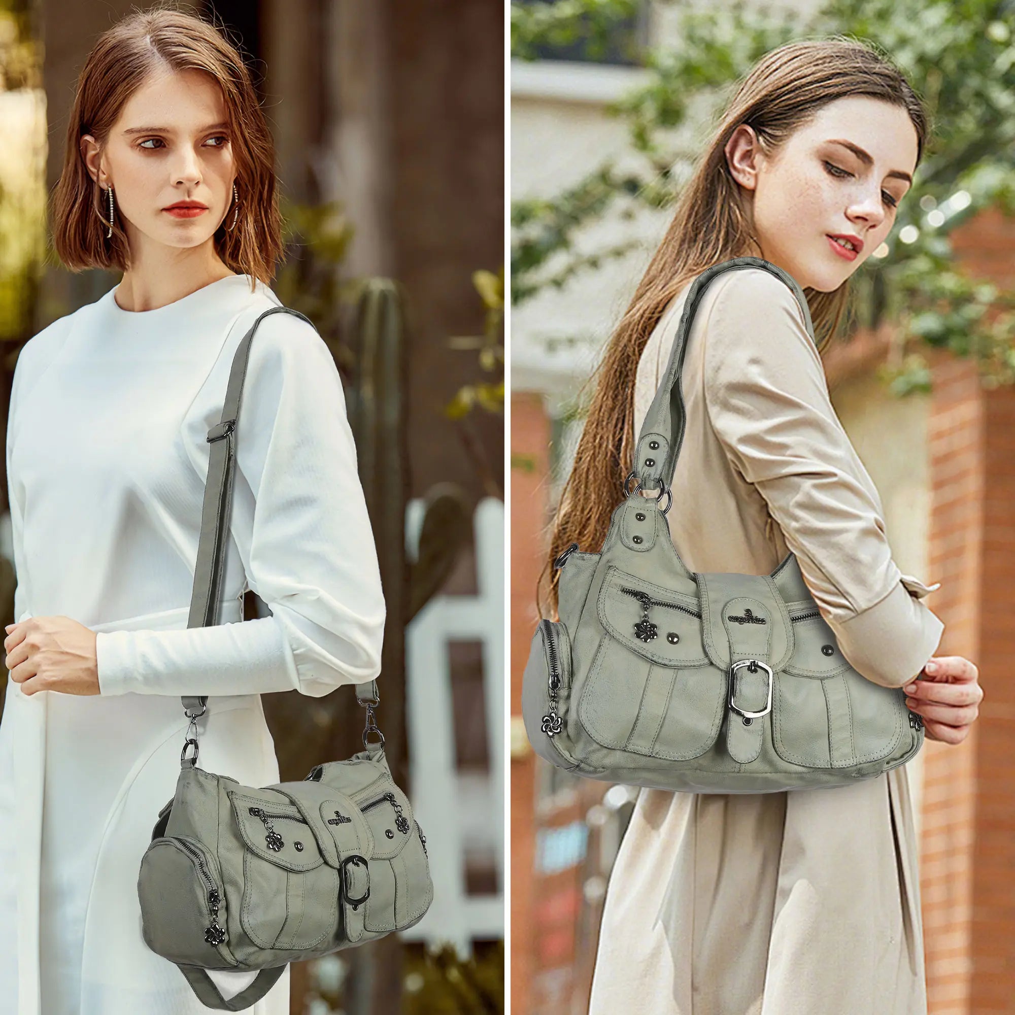 Vintage-Inspired Designer Women’s Shoulder Bag – Multi-Pocket, Functional, Adjustable Strap, Available in Multiple Colors