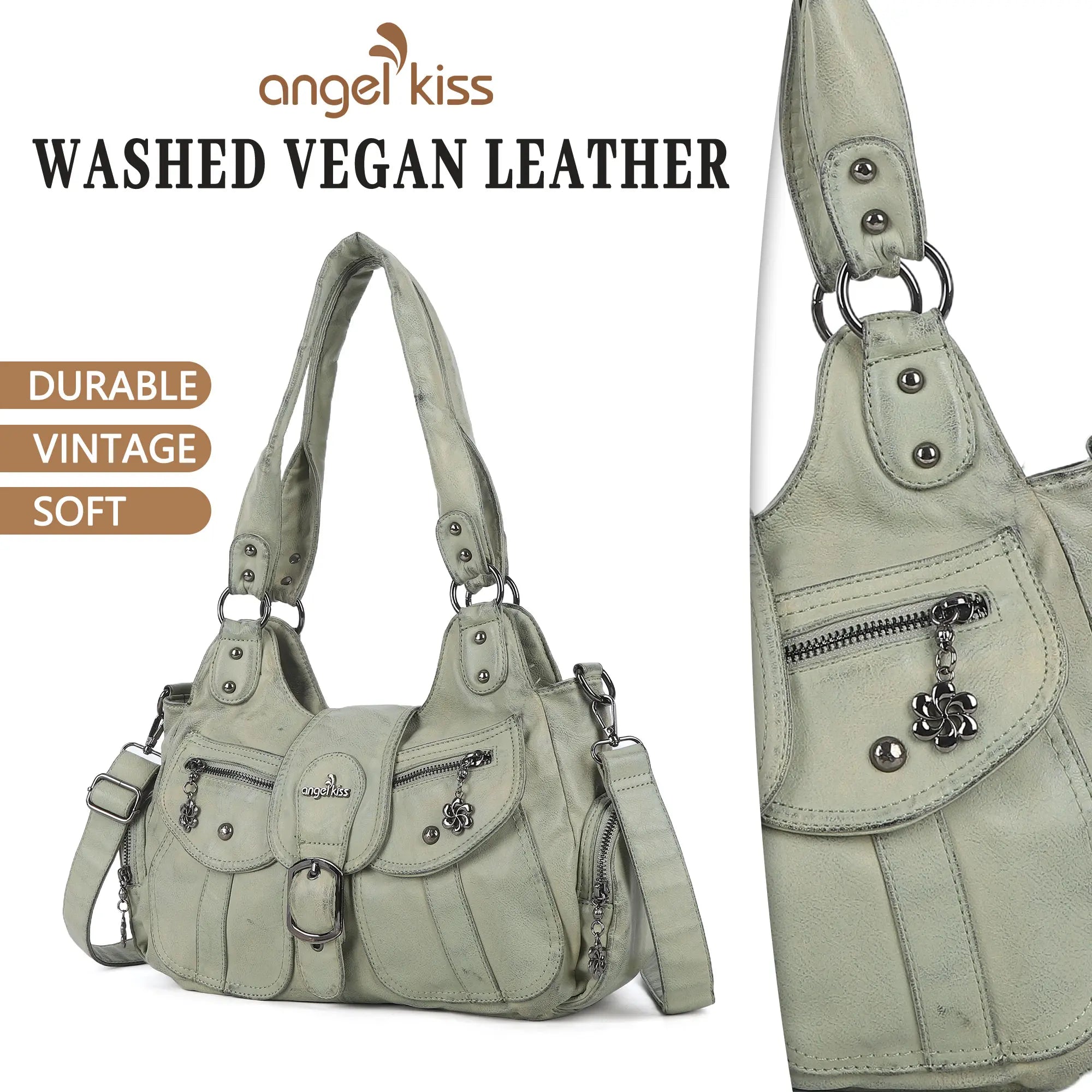 Vintage-Inspired Designer Women’s Shoulder Bag – Multi-Pocket, Functional, Adjustable Strap, Available in Multiple Colors