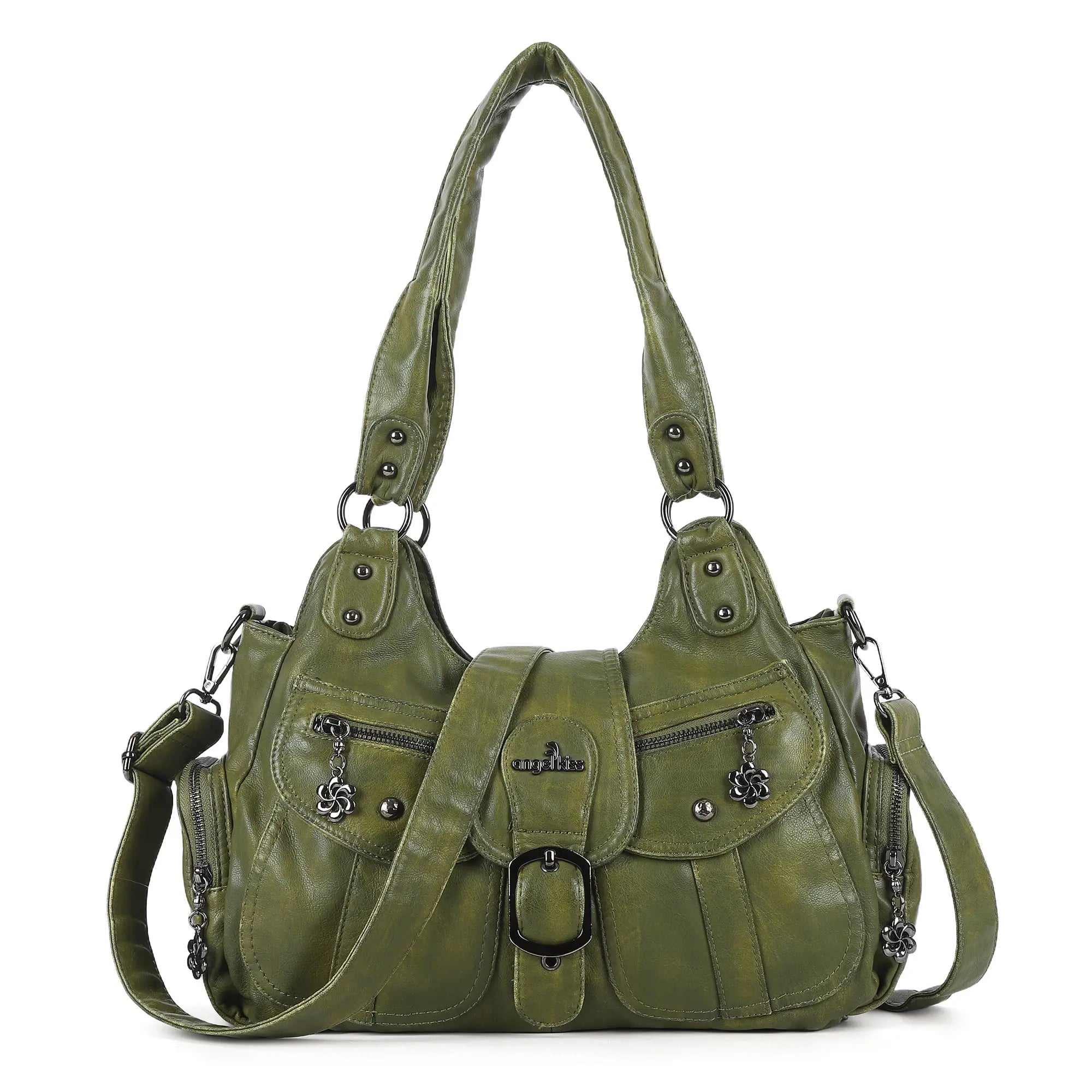 Vintage-Inspired Designer Women’s Shoulder Bag – Multi-Pocket, Functional, Adjustable Strap, Available in Multiple Colors