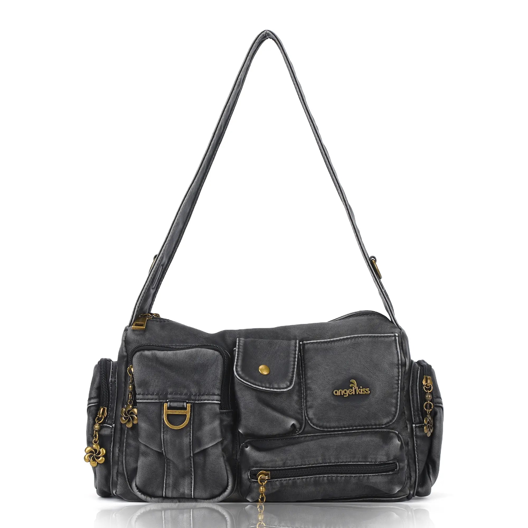 European Washed Denim Tote – 3-in-1 Handbag, Shoulder Bag &amp; Wallet