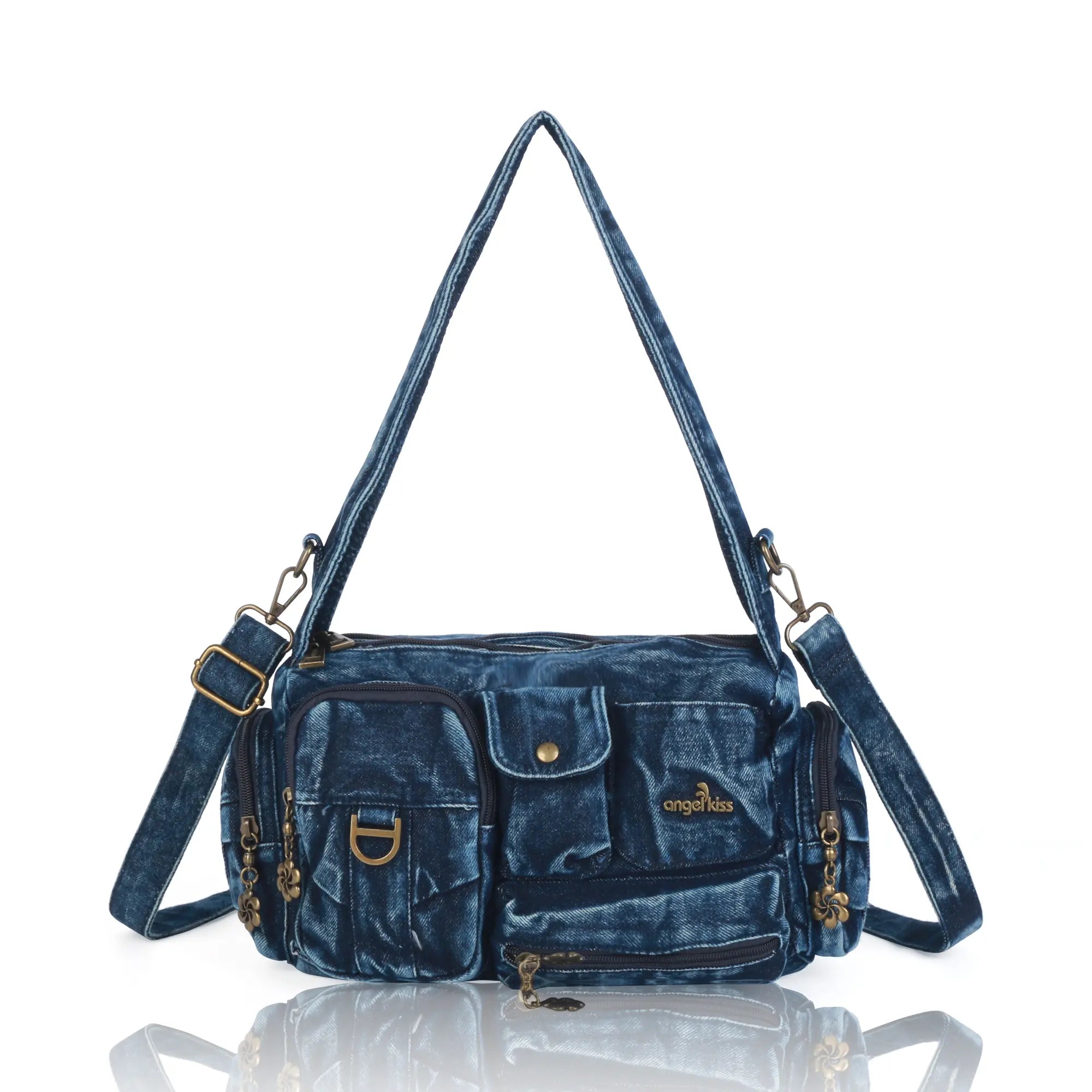 European Washed Denim Tote – 3-in-1 Handbag, Shoulder Bag European Washed Denim Tote – 3-in-1 Handbag, Shoulder Bag