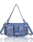 European Washed Denim Tote – 3-in-1 Handbag, Shoulder Bag & Wallet