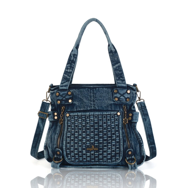 Vintage Washed Denim Shoulder Wallet – Retro Fashion Style