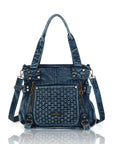 Vintage Washed Denim Shoulder Wallet – Retro Fashion Style