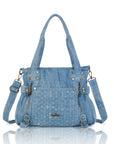 Vintage Washed Denim Shoulder Wallet – Retro Fashion Style