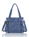 Vintage Washed Denim Shoulder Wallet – Retro Fashion Style