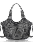 Classic Multi-Color Drawstring Rivet Vintage Shoulder Crossbody Bag