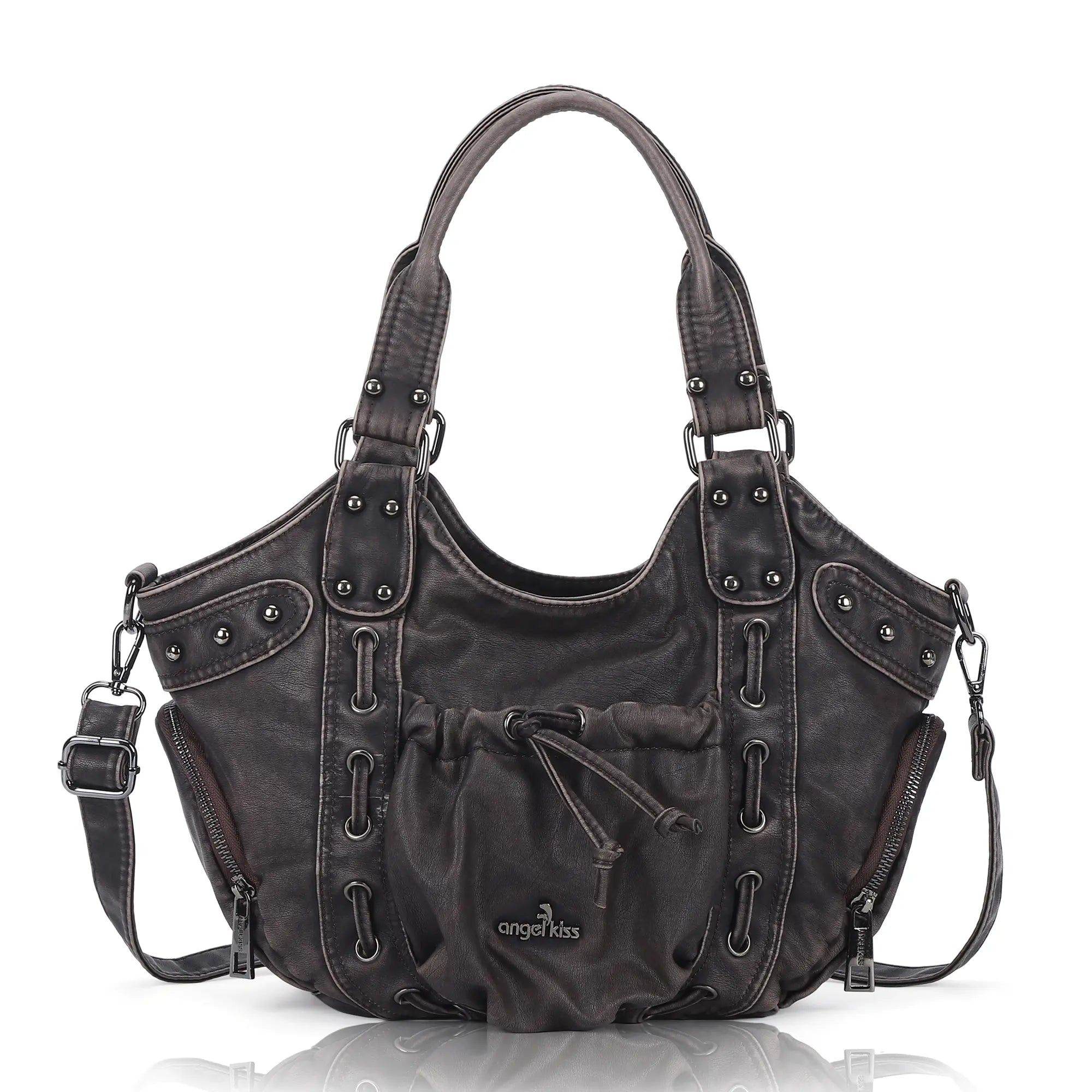 Classic Multi-Color Drawstring Rivet Vintage Shoulder Crossbody