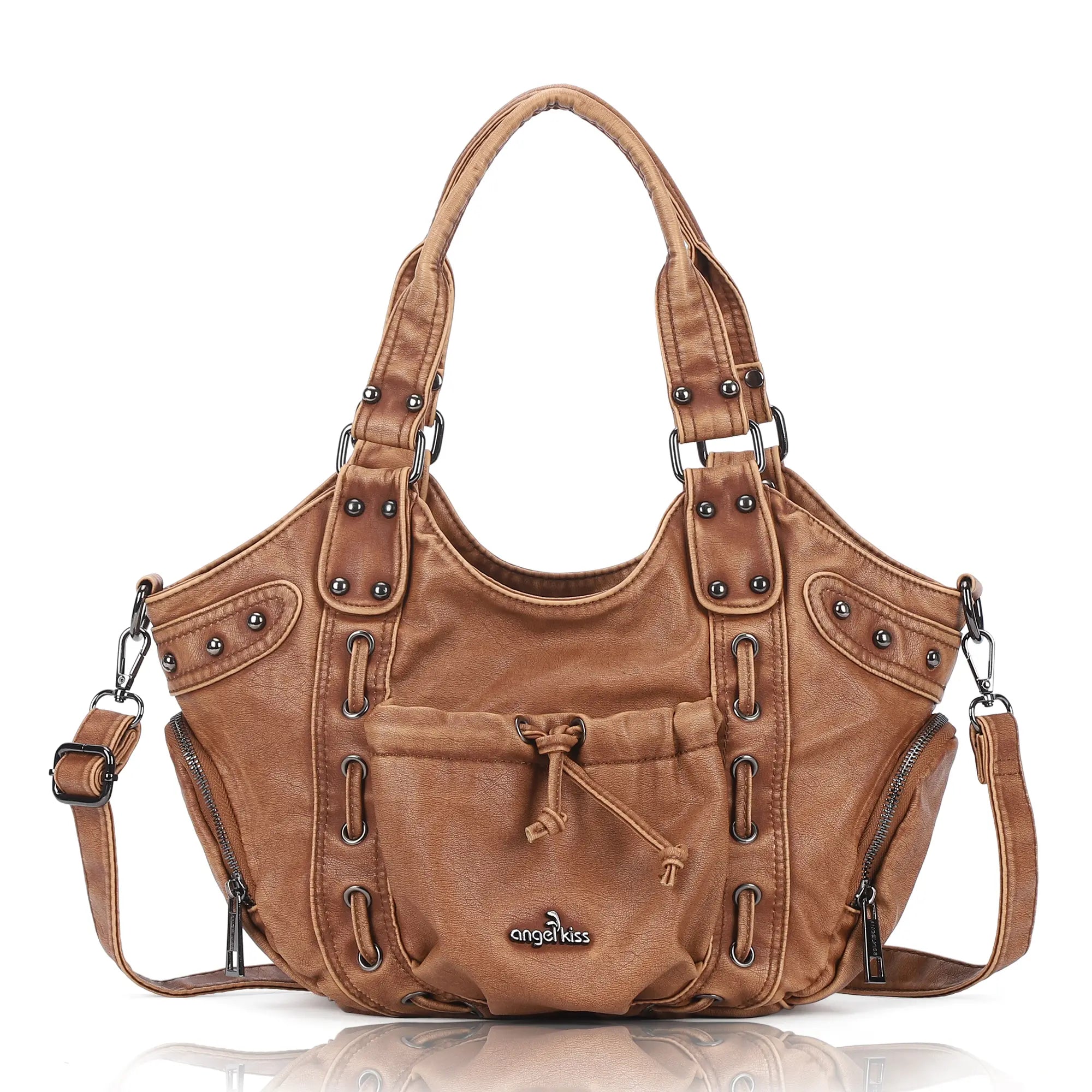 Classic Multi-Color Drawstring Rivet Vintage Shoulder Crossbody