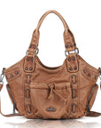Classic Multi-Color Drawstring Rivet Vintage Shoulder Crossbody Bag