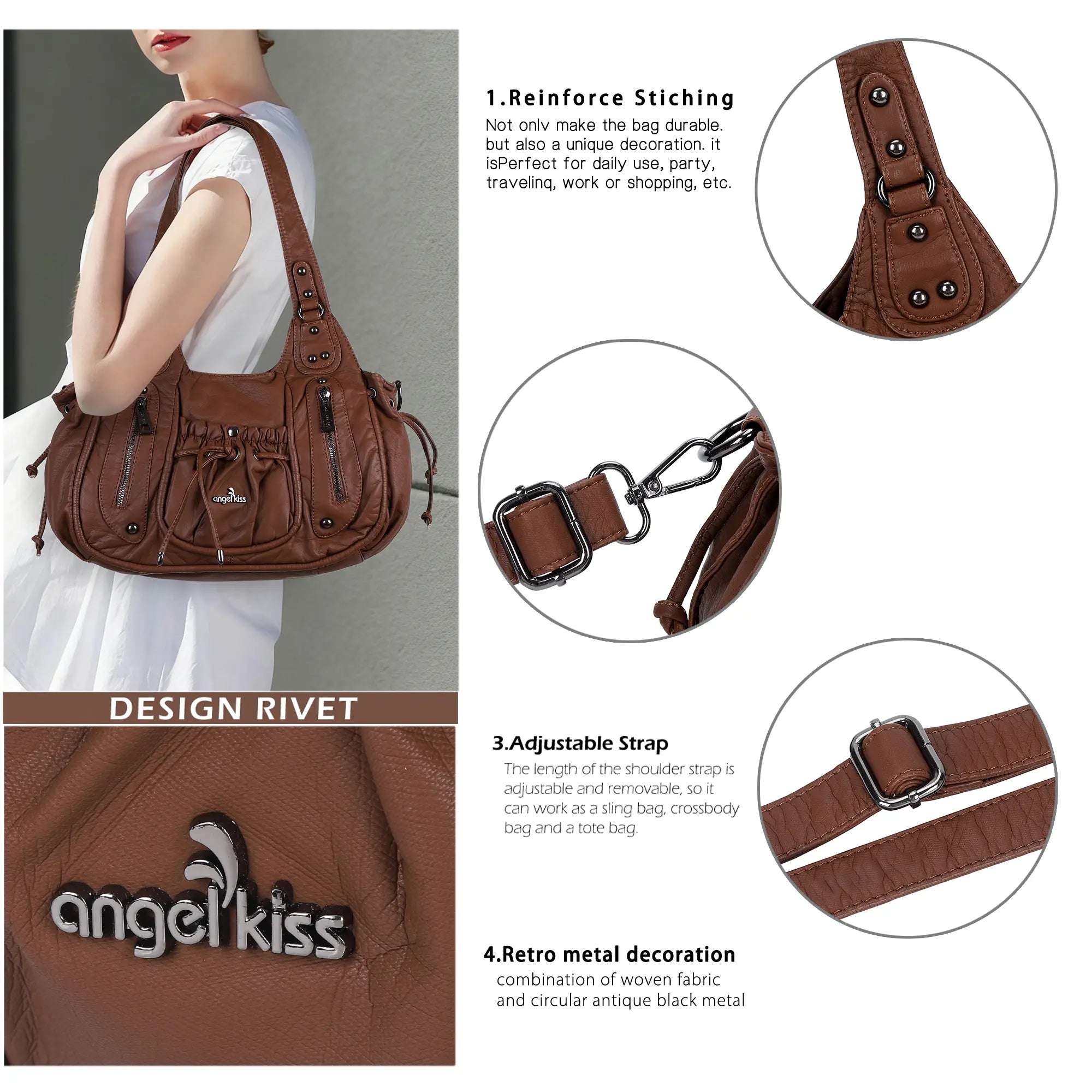 Trendy &amp; Versatile Washed Vegan Leather Wallet