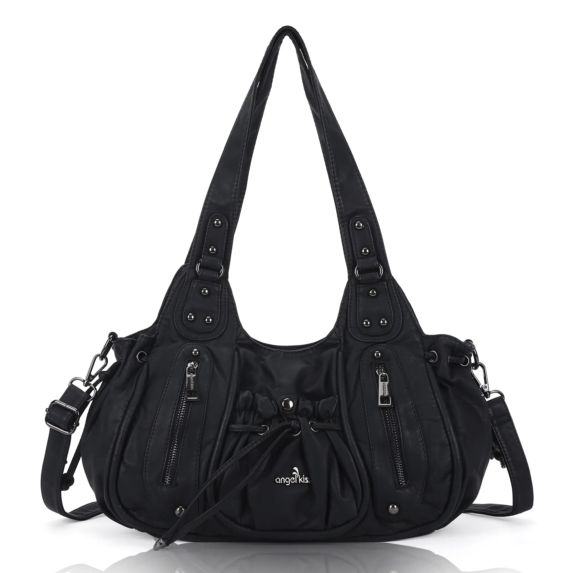 Multi-Pocket Vegan Leather Tote Shoulder Bag for Women – Angelkiss Bag Multi-Pocket Vegan Leather Tote Shoulder Bag for Women – Angelkiss Bag