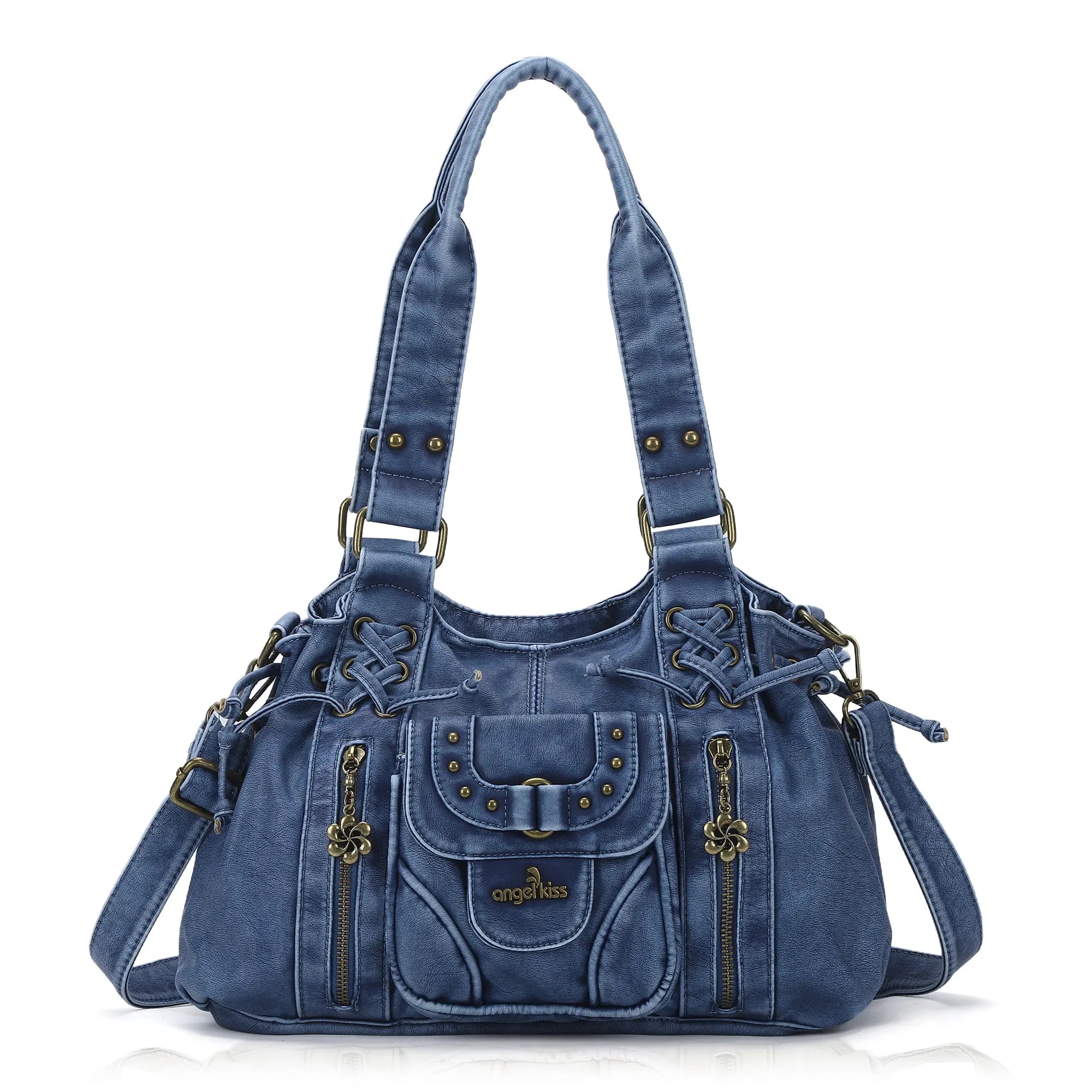 Vintage Multi-Pocket Satchel &amp; Crossbody Bag
