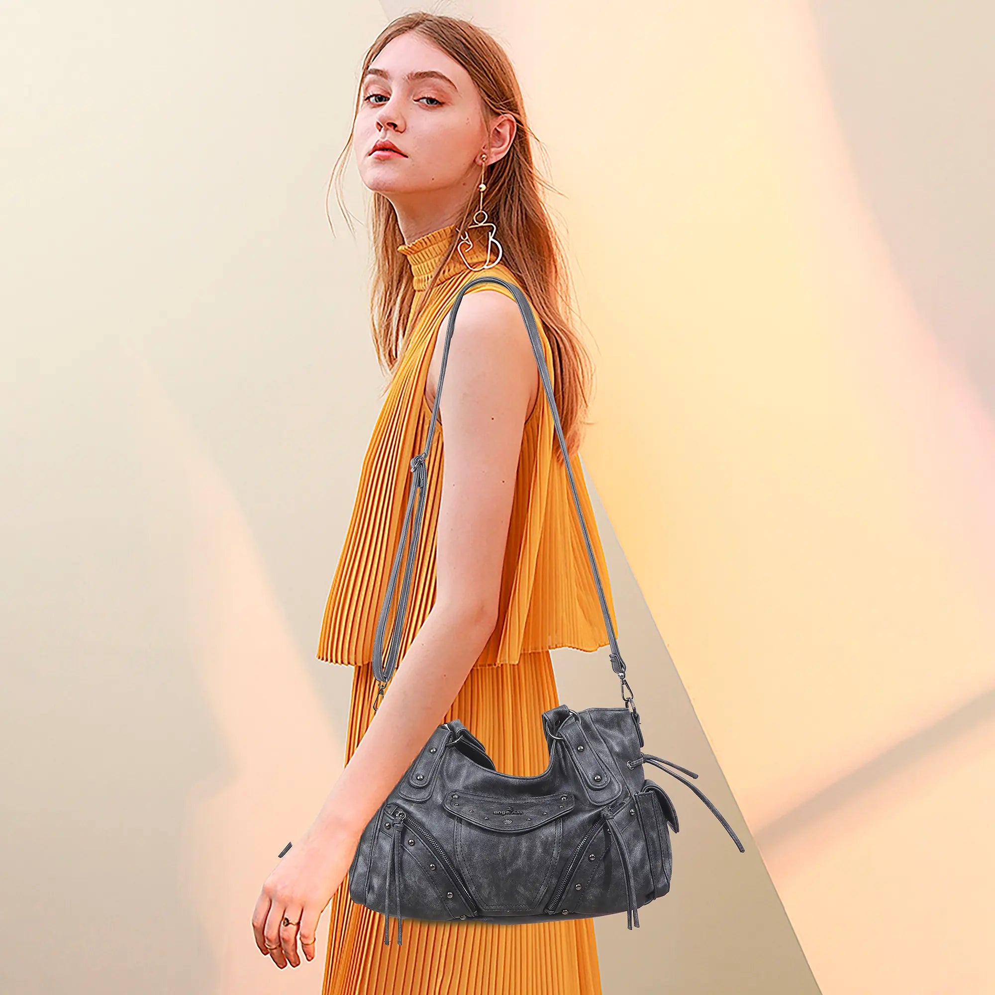 Vintage Textured Vegan Leather Bag – Subtle Luxury – Angelkiss Bag Vintage Textured Vegan Leather Bag – Subtle Luxury – Angelkiss Bag