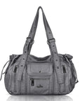 Angelkiss Women’s Vegan Leather Handbag – Soft Large Shoulder Bag with Multi Pockets & Durable Zipper Closure