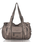 Angelkiss Women’s Vegan Leather Handbag – Soft Large Shoulder Bag with Multi Pockets & Durable Zipper Closure