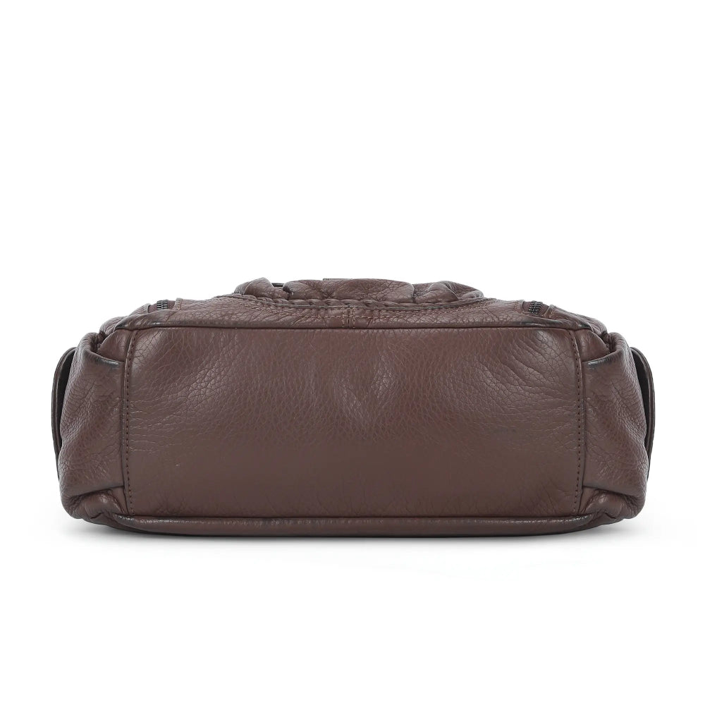 Angelkiss Women’s Vegan Leather Shoulder Handbag – Multi-Pocket Vintage Tote Bag with Adjustable Strap