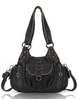 Angelkiss Women’s Vegan Leather Shoulder Handbag – Multi-Pocket Vintage Tote Bag with Adjustable Strap