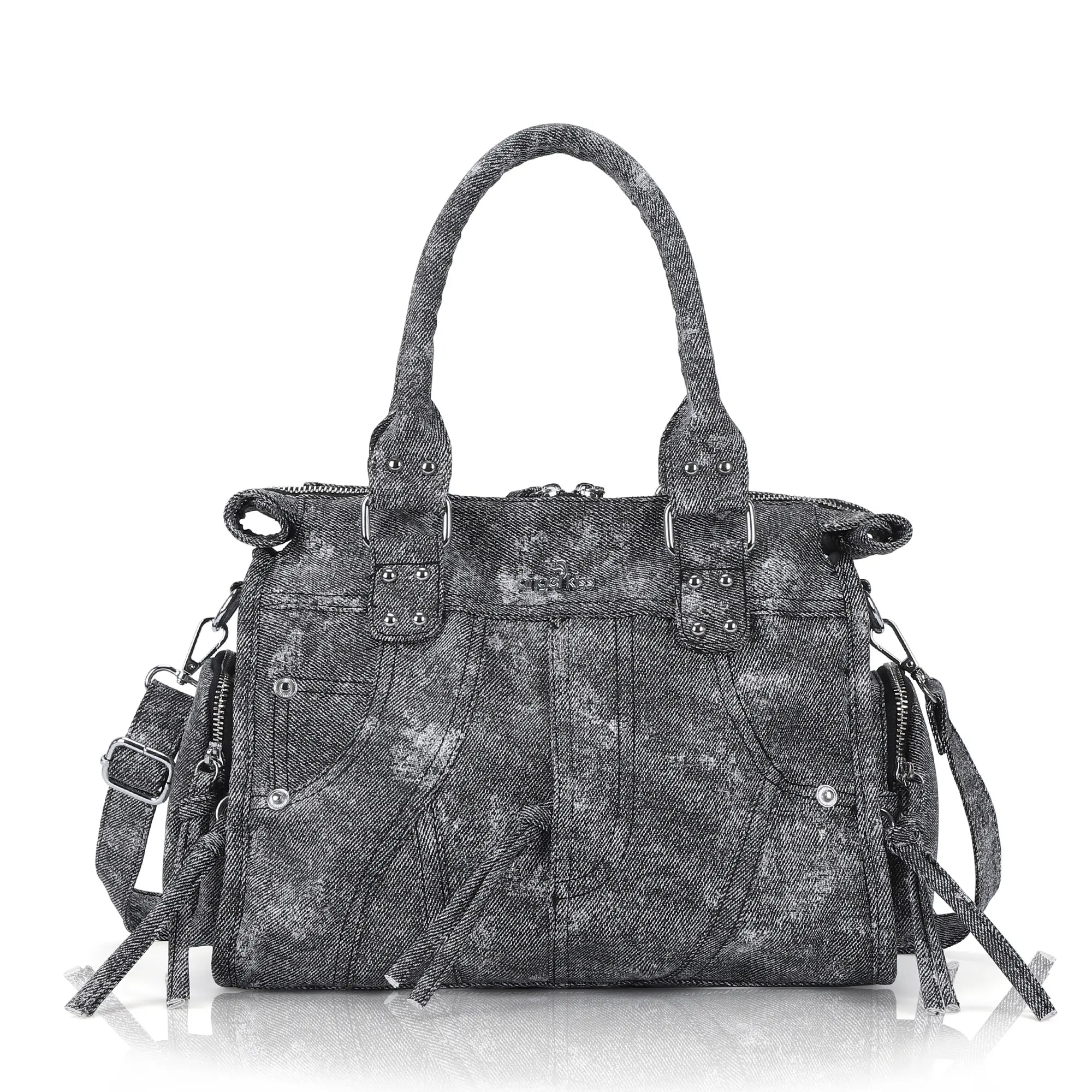 Minimalist Fashion Printed Vegan Leather Shoulder Tote