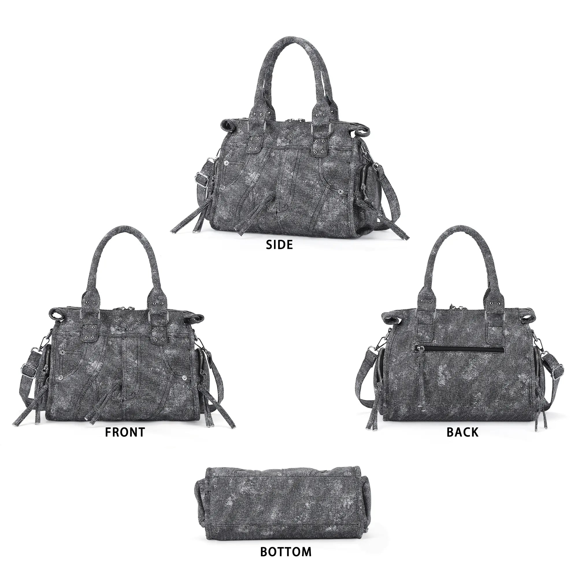 Minimalist Fashion Printed Vegan Leather Shoulder Tote