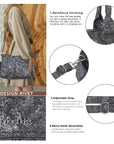 Minimalist Fashion Printed Vegan Leather Shoulder Tote