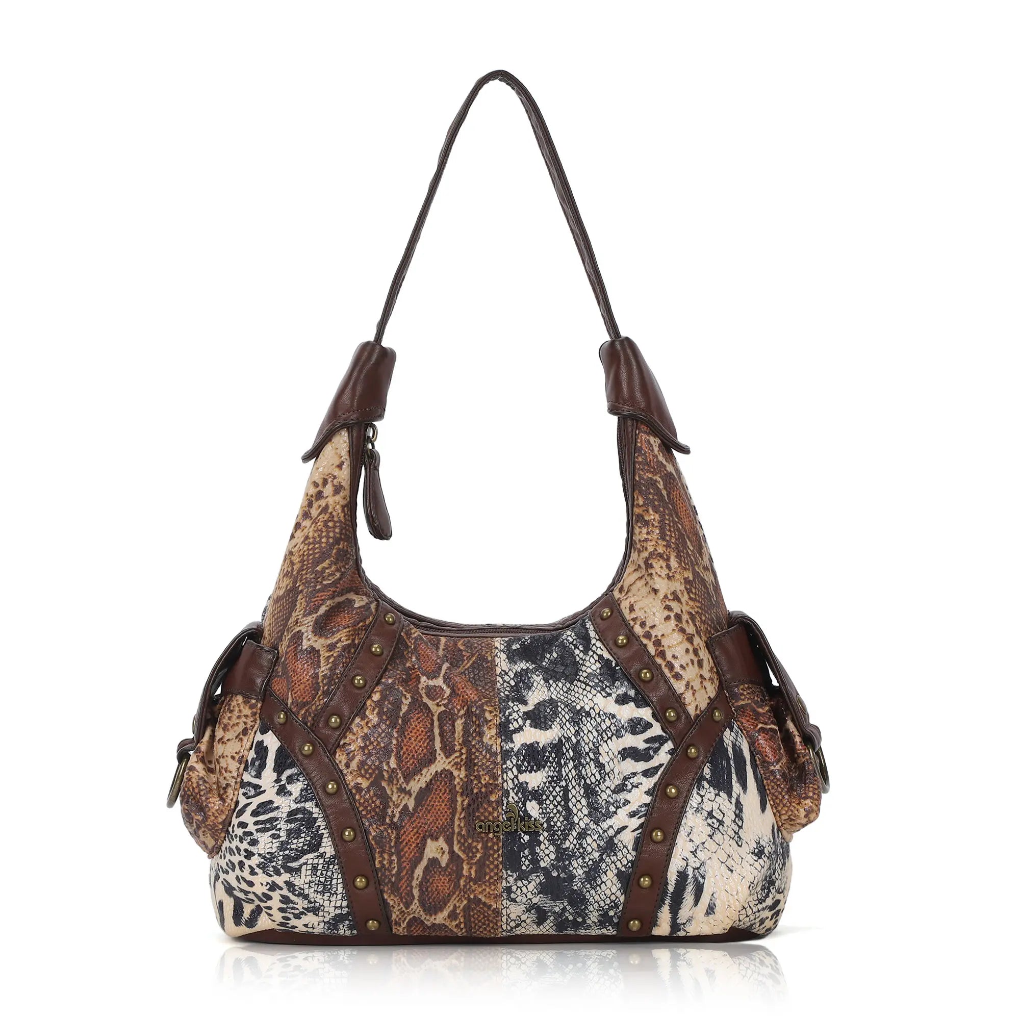 Modern Trendy Vintage Vegan Leather Hobo Tote Shoulder Bag