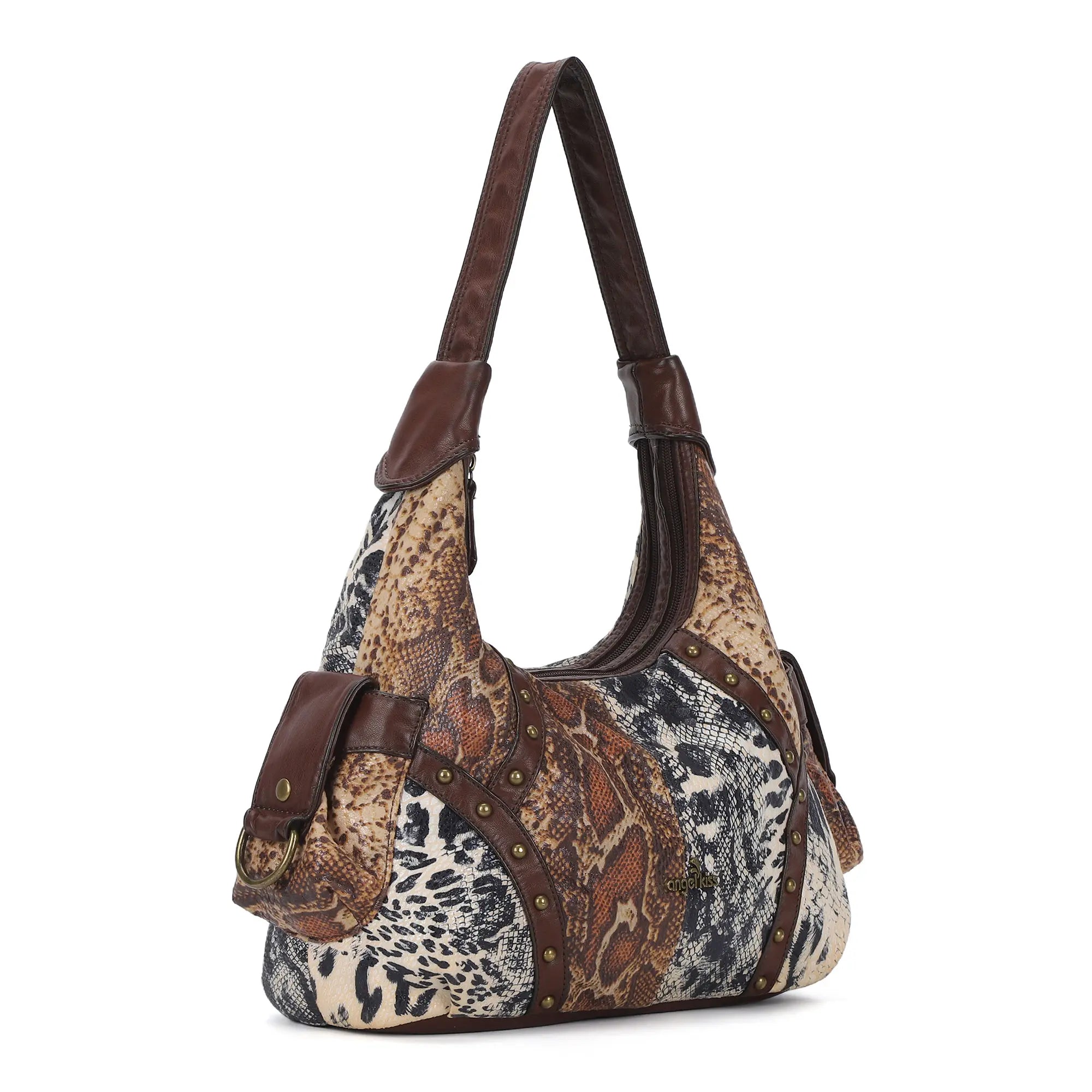 Modern Trendy Vintage Vegan Leather Hobo Tote Shoulder Bag